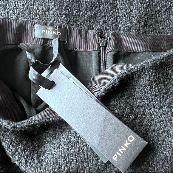 PINKO Tweed Boucle Black Color Mini Skirt Size L US 44 IT - Picture 7 of 7